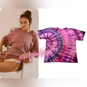 Free People Beach Essential Extreme Tee Mini size Small NEW Rosewood Reverse Dye